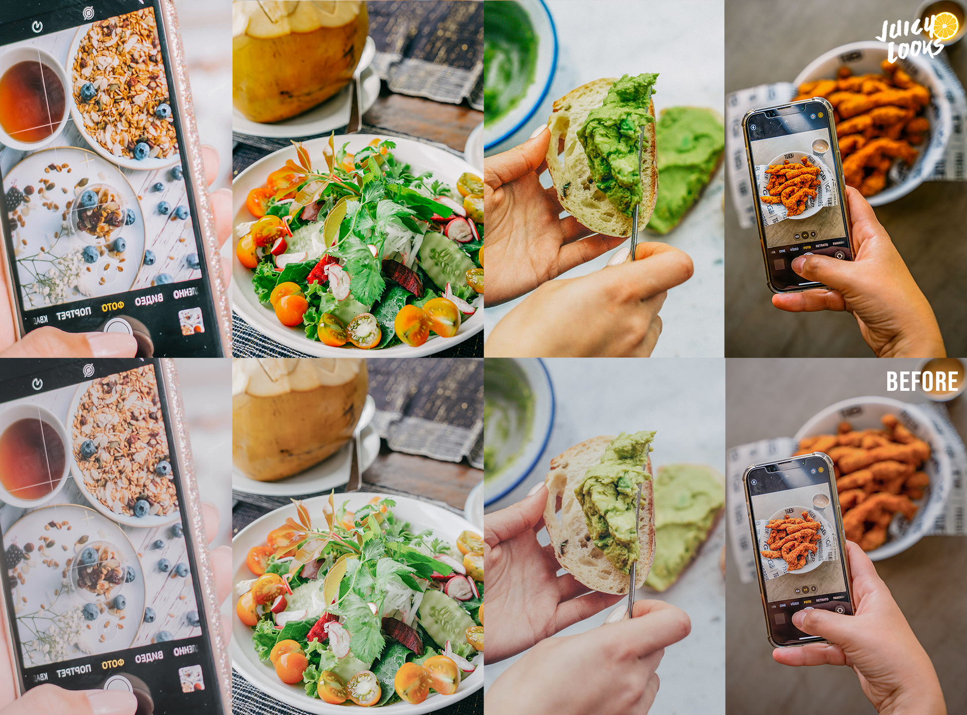 Food Selfie Lightroom Presets for Mobile & Desktop - Juicy Looks Presets